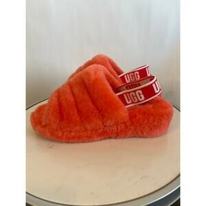 UGG Fluff Yeah Slide Sandals Slippers Hibiscus Pink Size 9 Womens